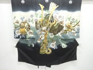兜模様刺繍紋付男児着物(内袖・長襦袢付き)